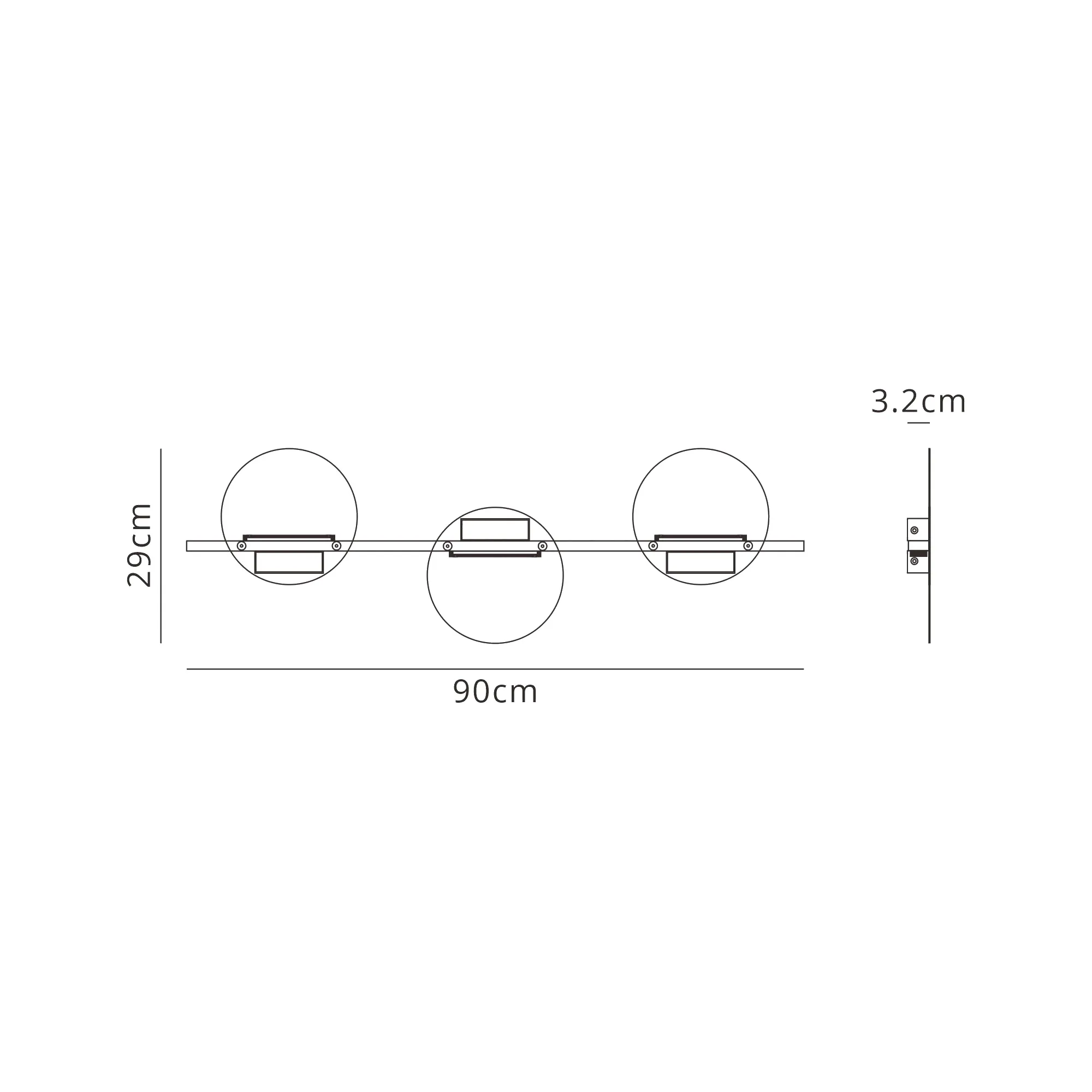 Eris 3 Light Wall Lamp 24W LED Black M7301  Mantra Fusion Eris